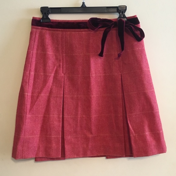 J. Crew Dresses & Skirts - J. Crew Pink Orange Wool Skirt Size 4 VGUC